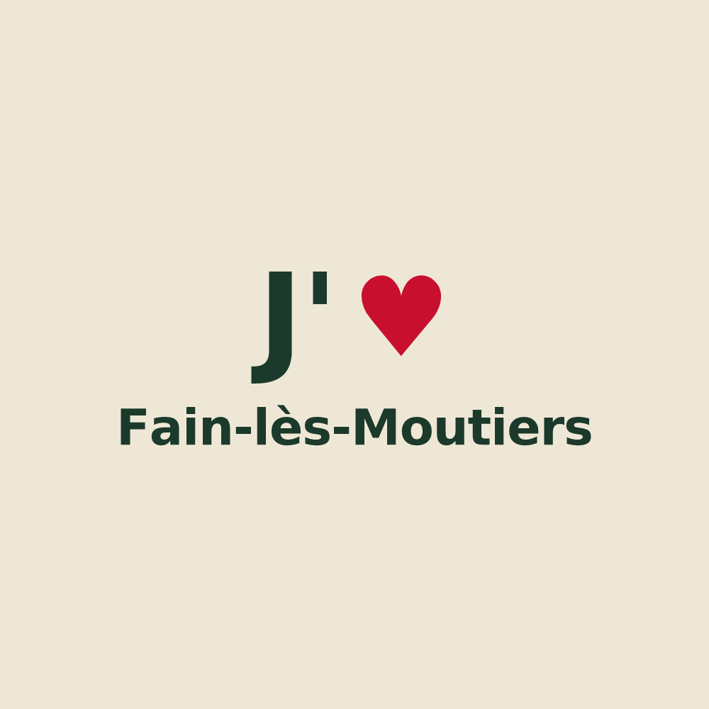 Tote bag personnalisé Fain-lès-Moutiers — design J'aime Fain-lès-Moutiers