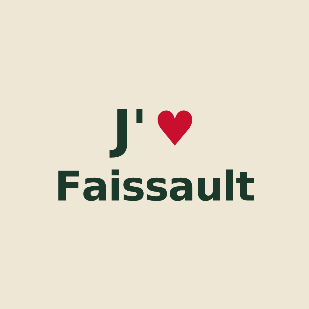 Tote bag personnalisé Faissault — design J'aime Faissault