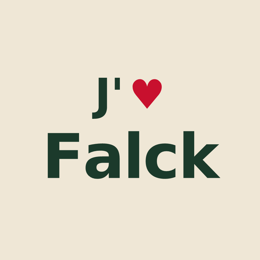 Tote bag personnalisé Falck — design J'aime Falck