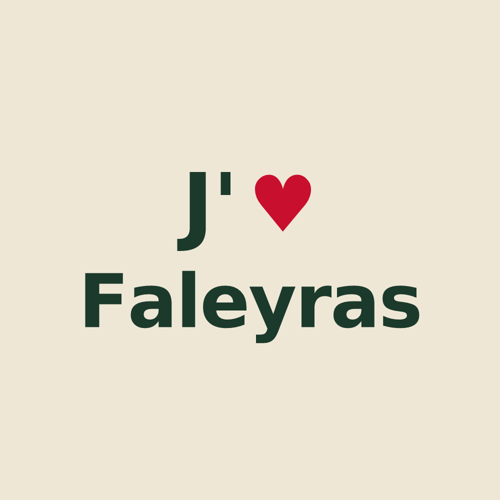 Tote bag personnalisé Faleyras — design J'aime Faleyras