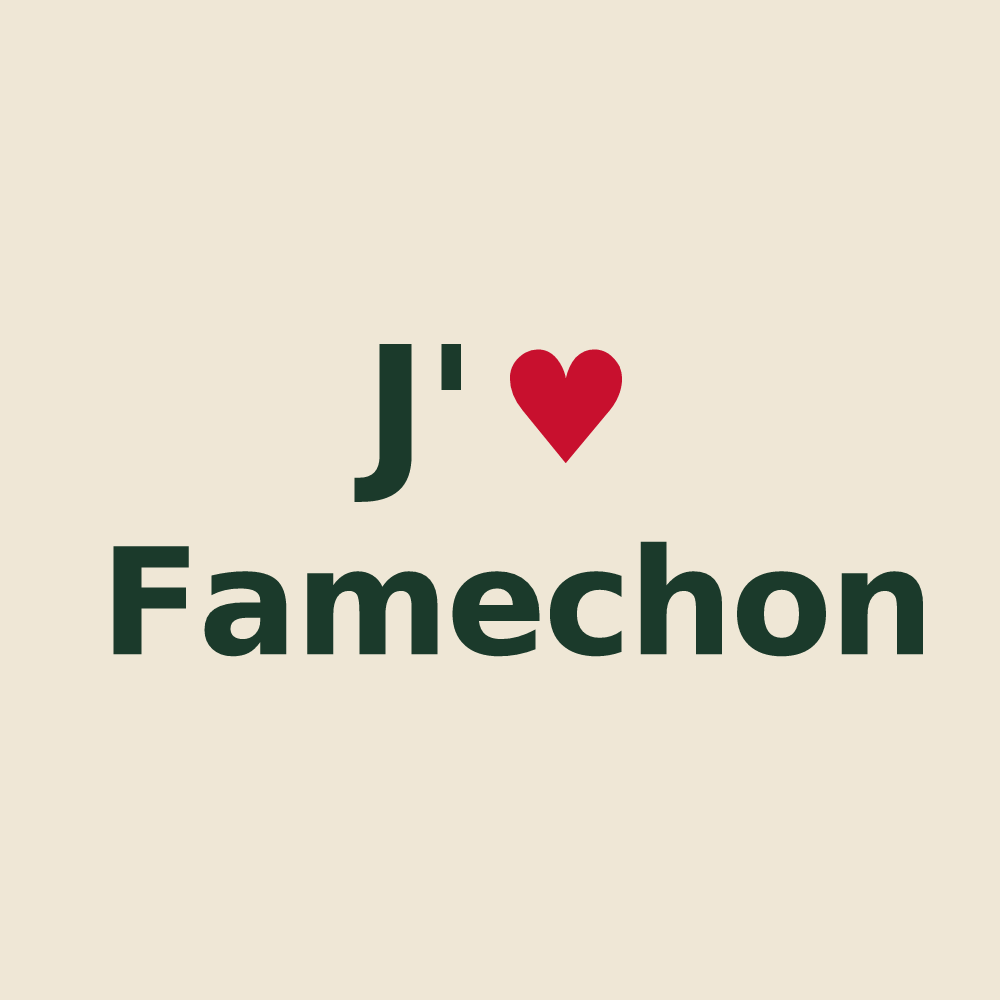 Tote bag personnalisé Famechon — design J'aime Famechon