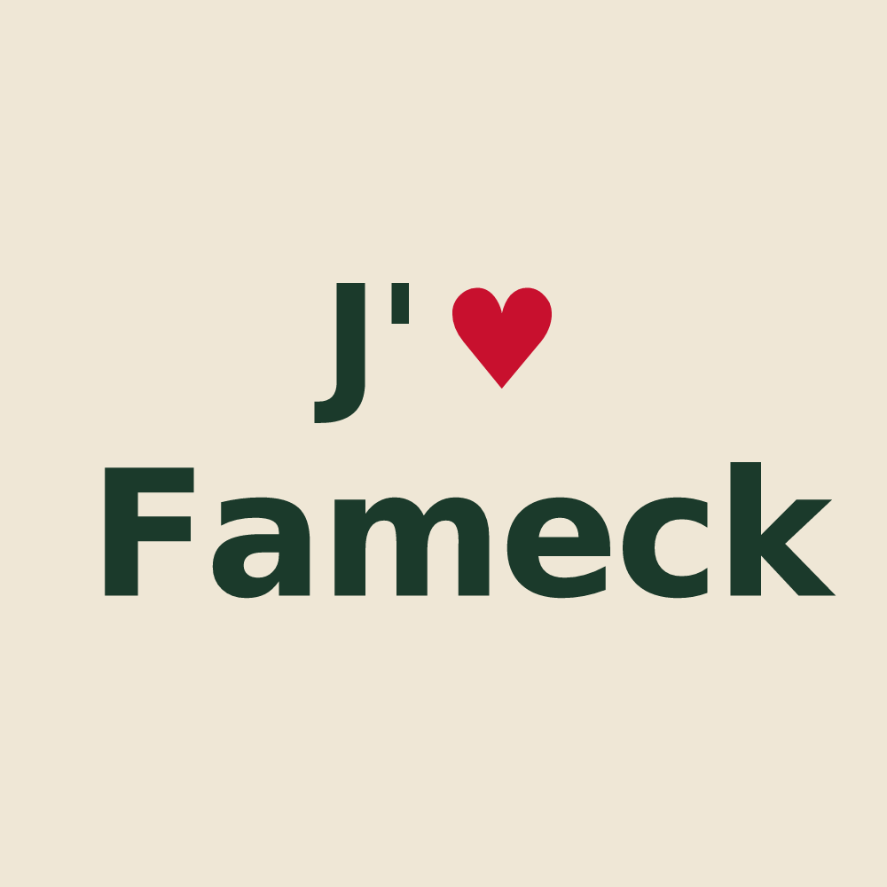 Tote bag personnalisé Fameck — design « J'aime Fameck » imprimé sur le tote bag