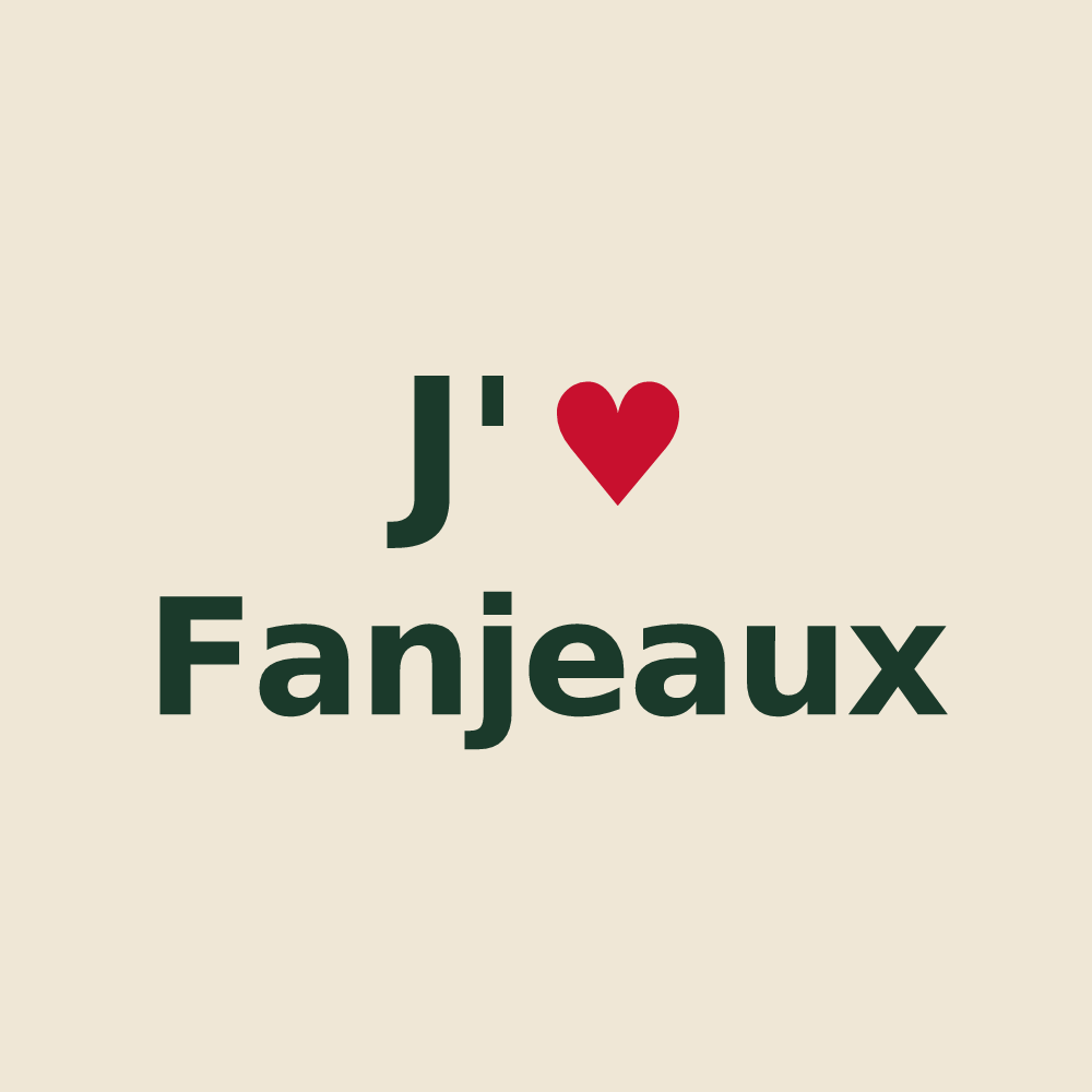 Tote bag personnalisé Fanjeaux — design J'aime Fanjeaux