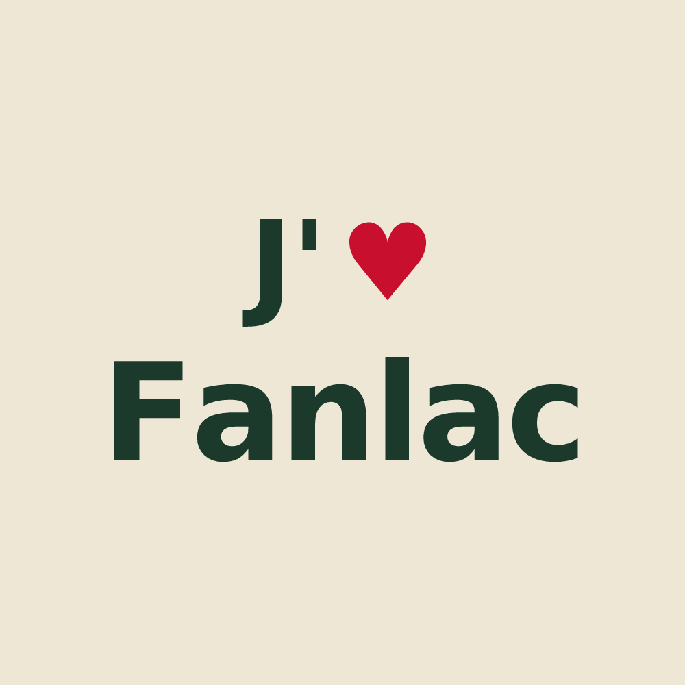 Tote bag personnalisé Fanlac — design J'aime Fanlac