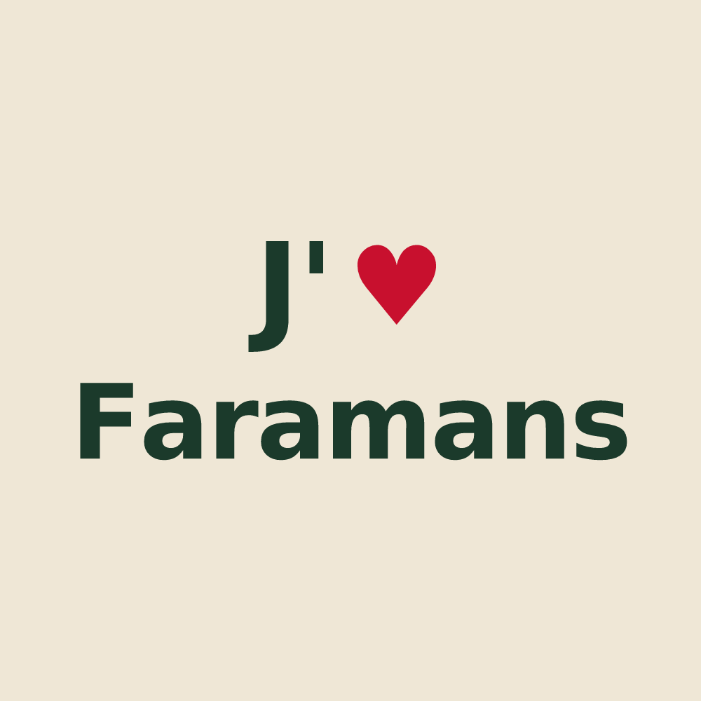 Tote bag personnalisé Faramans — design J'aime Faramans