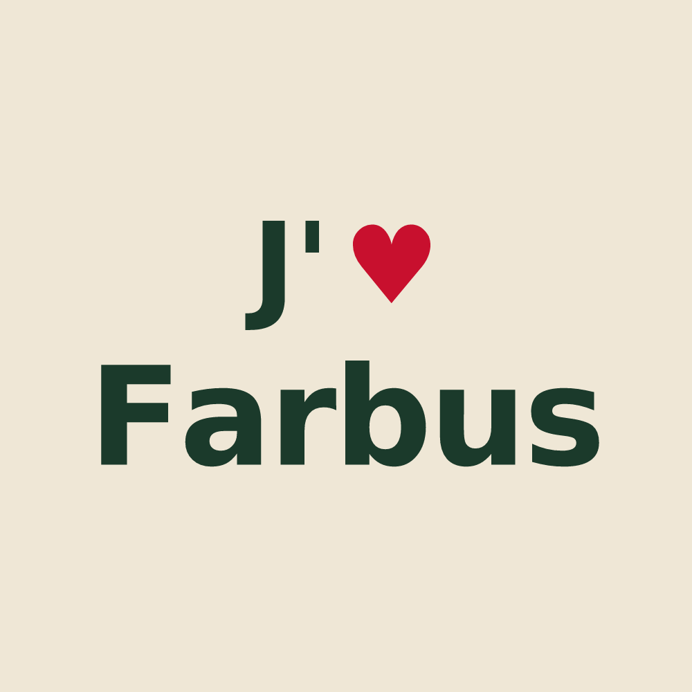 Tote bag personnalisé Farbus — design J'aime Farbus