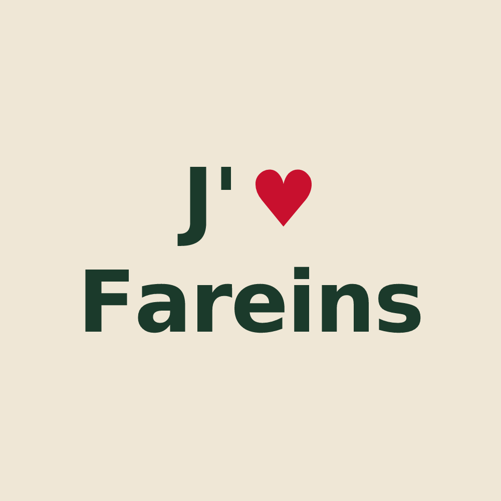 Tote bag personnalisé Fareins — design J'aime Fareins