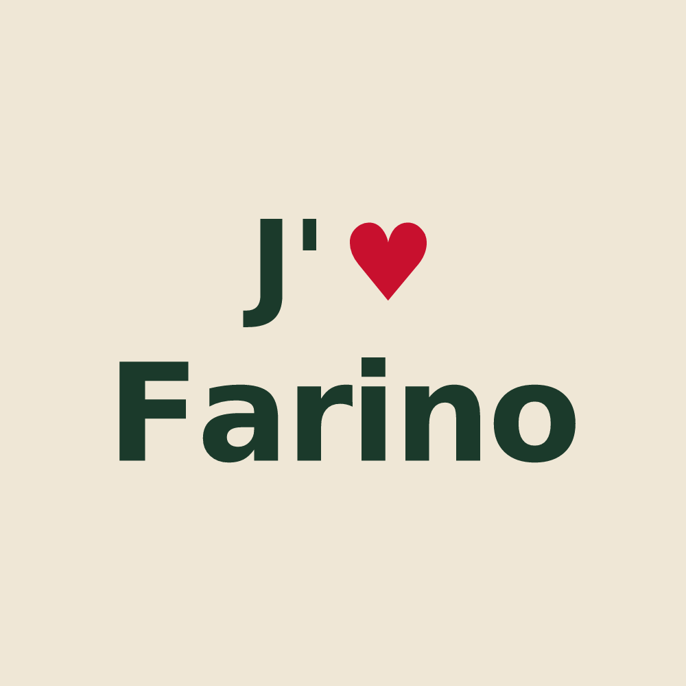 Tote bag personnalisé Farino — design J'aime Farino