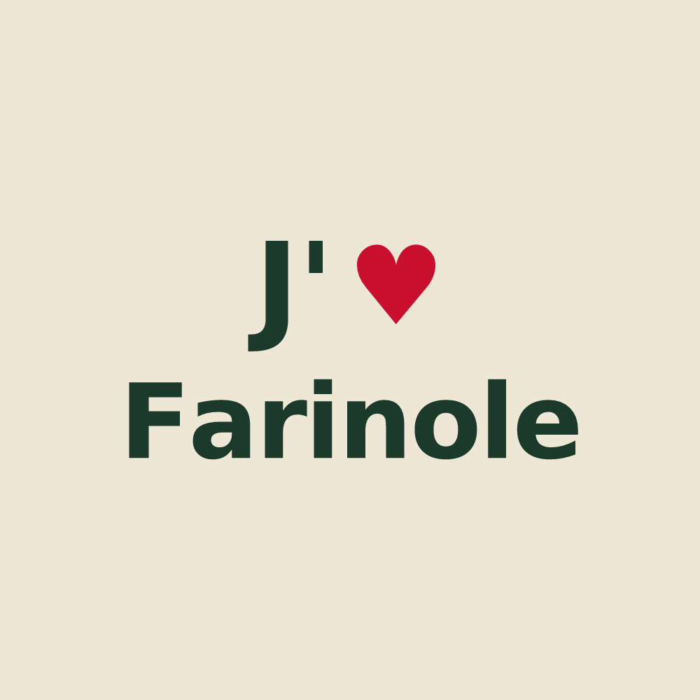 Tote bag personnalisé Farinole — design « J'aime Farinole » imprimé sur le tote bag