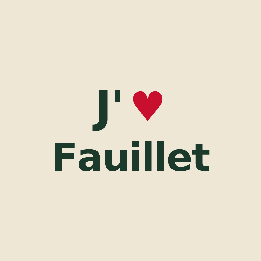 Tote bag personnalisé Fauillet — design J'aime Fauillet