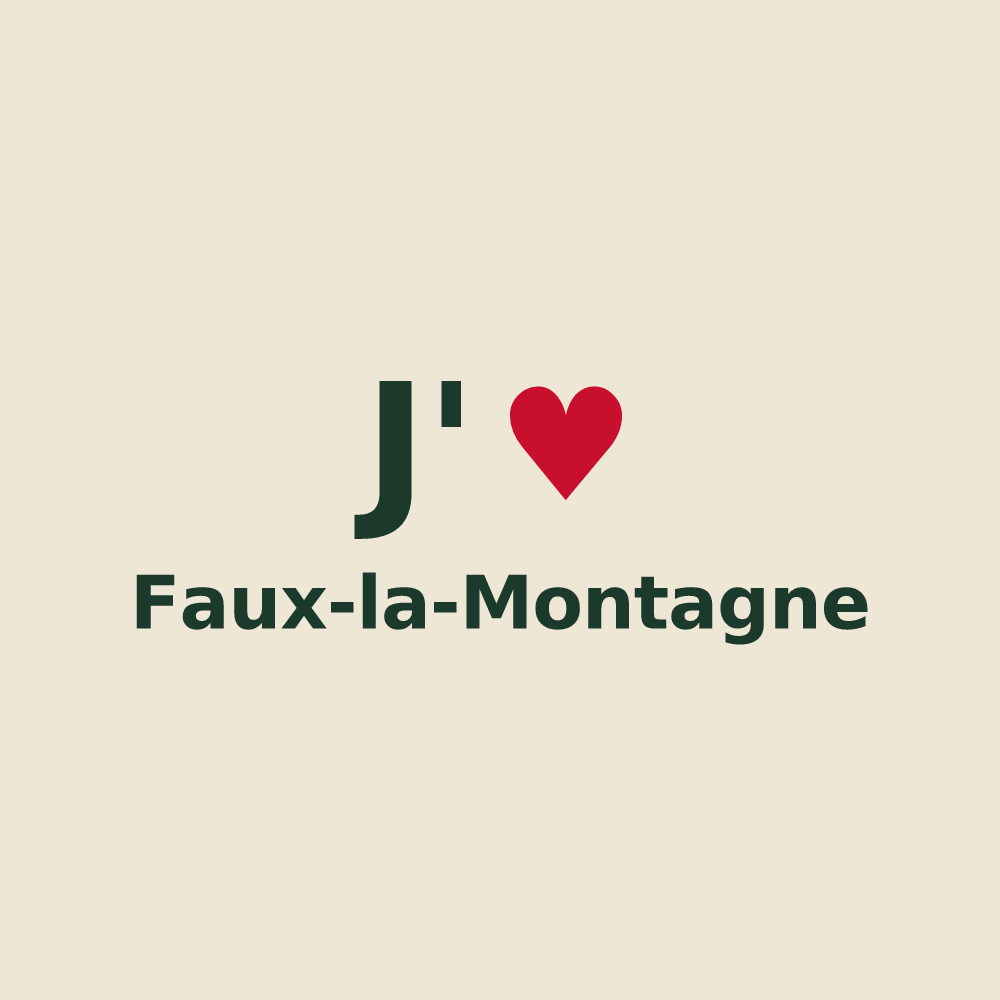 Tote bag personnalisé Faux-la-Montagne — design J'aime Faux-la-Montagne