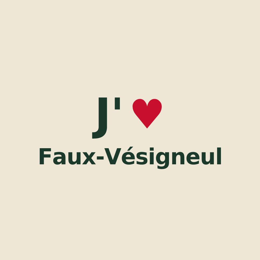 Tote bag personnalisé Faux-Vésigneul — design J'aime Faux-Vésigneul