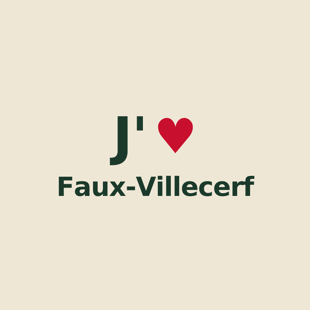 Tote bag personnalisé Faux-Villecerf — design J'aime Faux-Villecerf