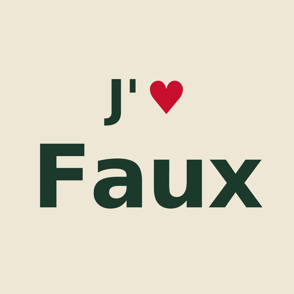 Tote bag personnalisé Faux — design J'aime Faux