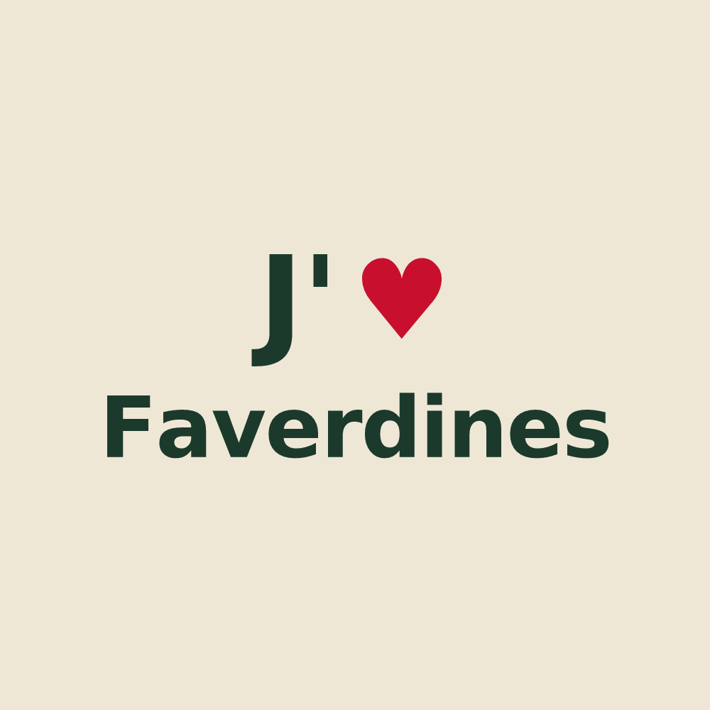 Tote bag personnalisé Faverdines — design J'aime Faverdines