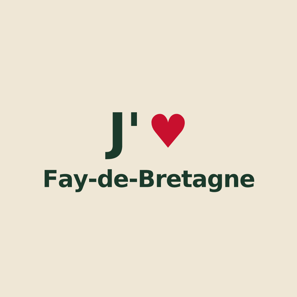 Tote bag personnalisé Fay-de-Bretagne — design J'aime Fay-de-Bretagne