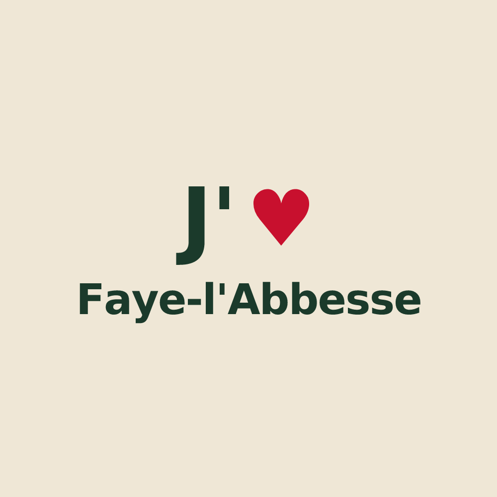 Tote bag personnalisé Faye-l'Abbesse — design J'aime Faye-l'Abbesse