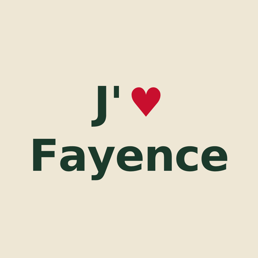 Tote bag personnalisé Fayence — design J'aime Fayence