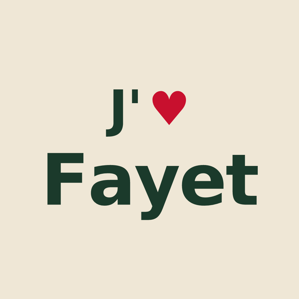 Tote bag personnalisé Fayet — design J'aime Fayet