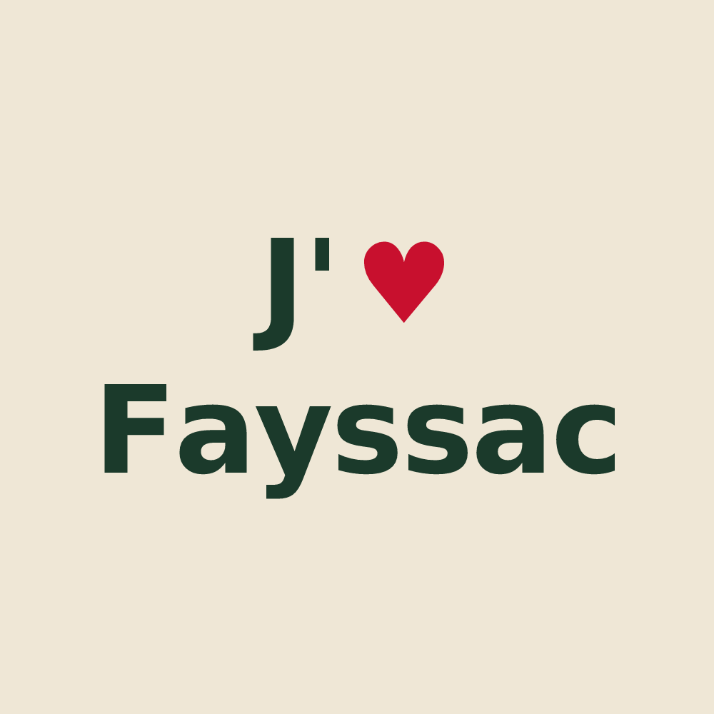 Tote bag personnalisé Fayssac — design J'aime Fayssac
