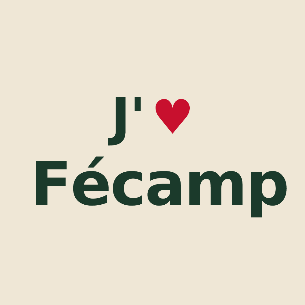Tote bag personnalisé Fécamp — design « J'aime Fécamp » imprimé sur le tote bag