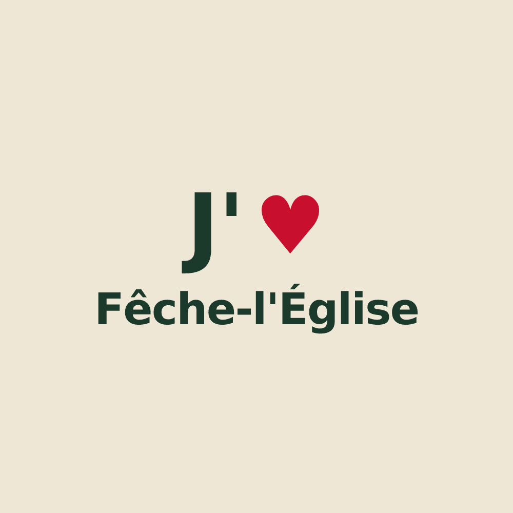Tote bag personnalisé Fêche-l'Église — design J'aime Fêche-l'Église
