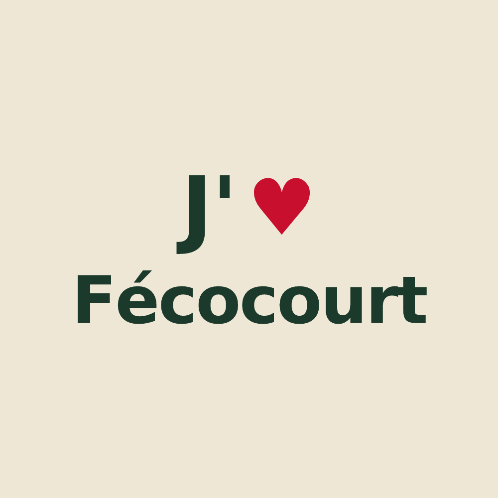 Tote bag personnalisé Fécocourt — design J'aime Fécocourt