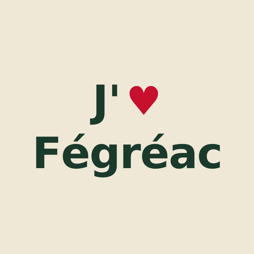 Tote bag personnalisé Fégréac — design « J'aime Fégréac » imprimé sur le tote bag