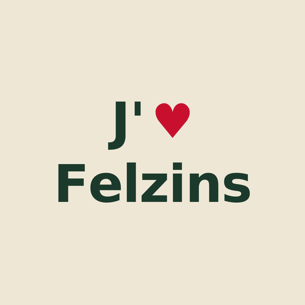 Tote bag personnalisé Felzins — design J'aime Felzins