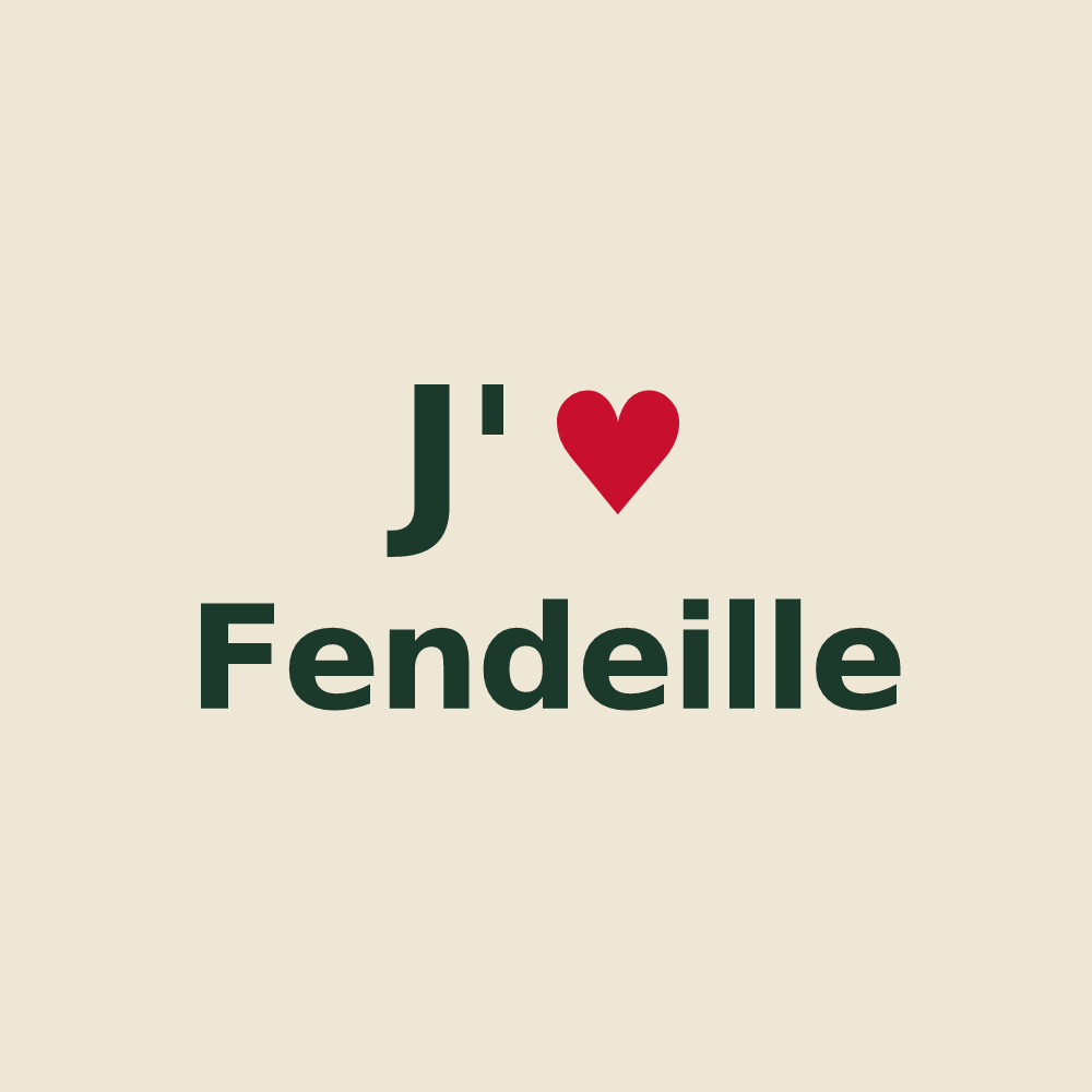Tote bag personnalisé Fendeille — design J'aime Fendeille