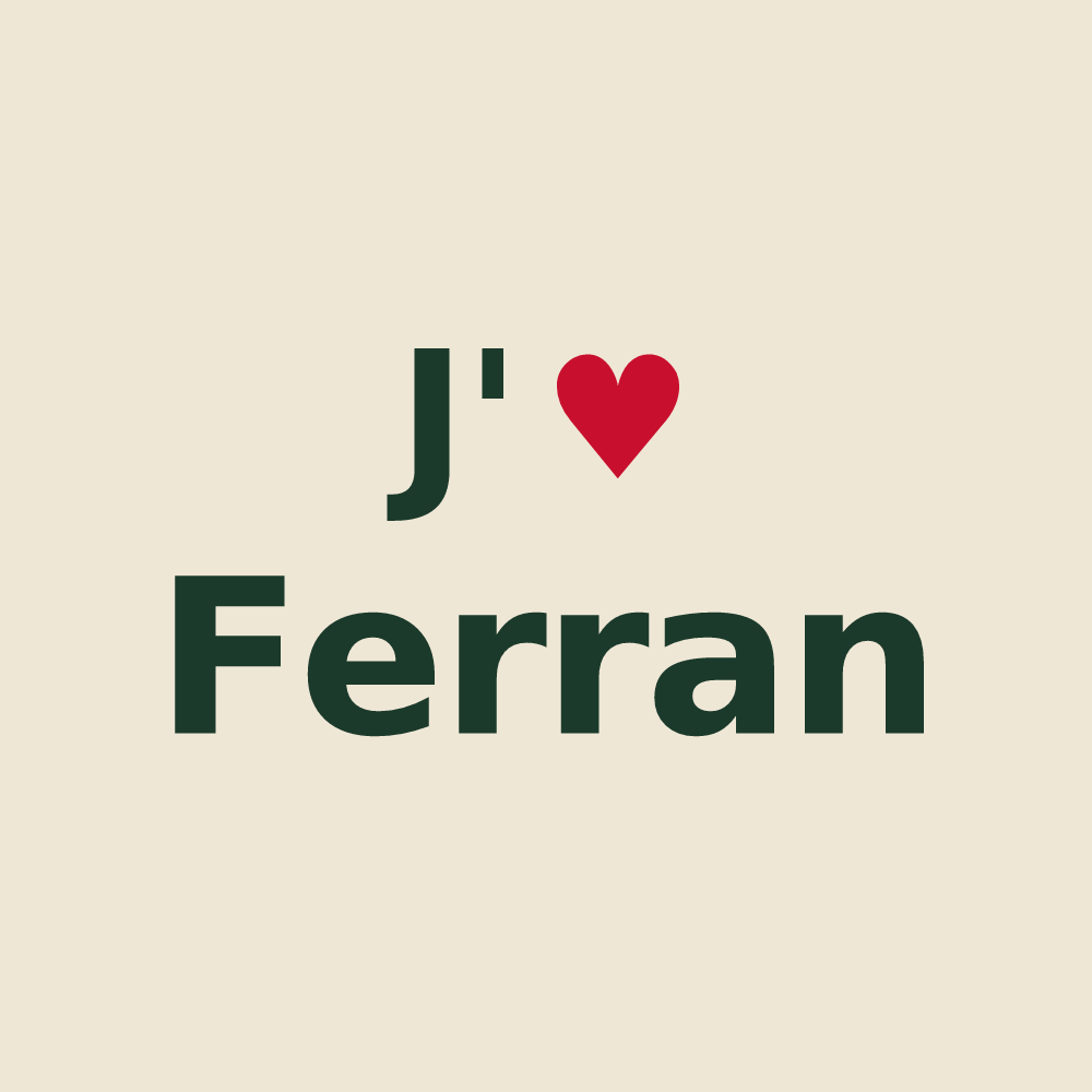 Tote bag personnalisé Ferran — design J'aime Ferran