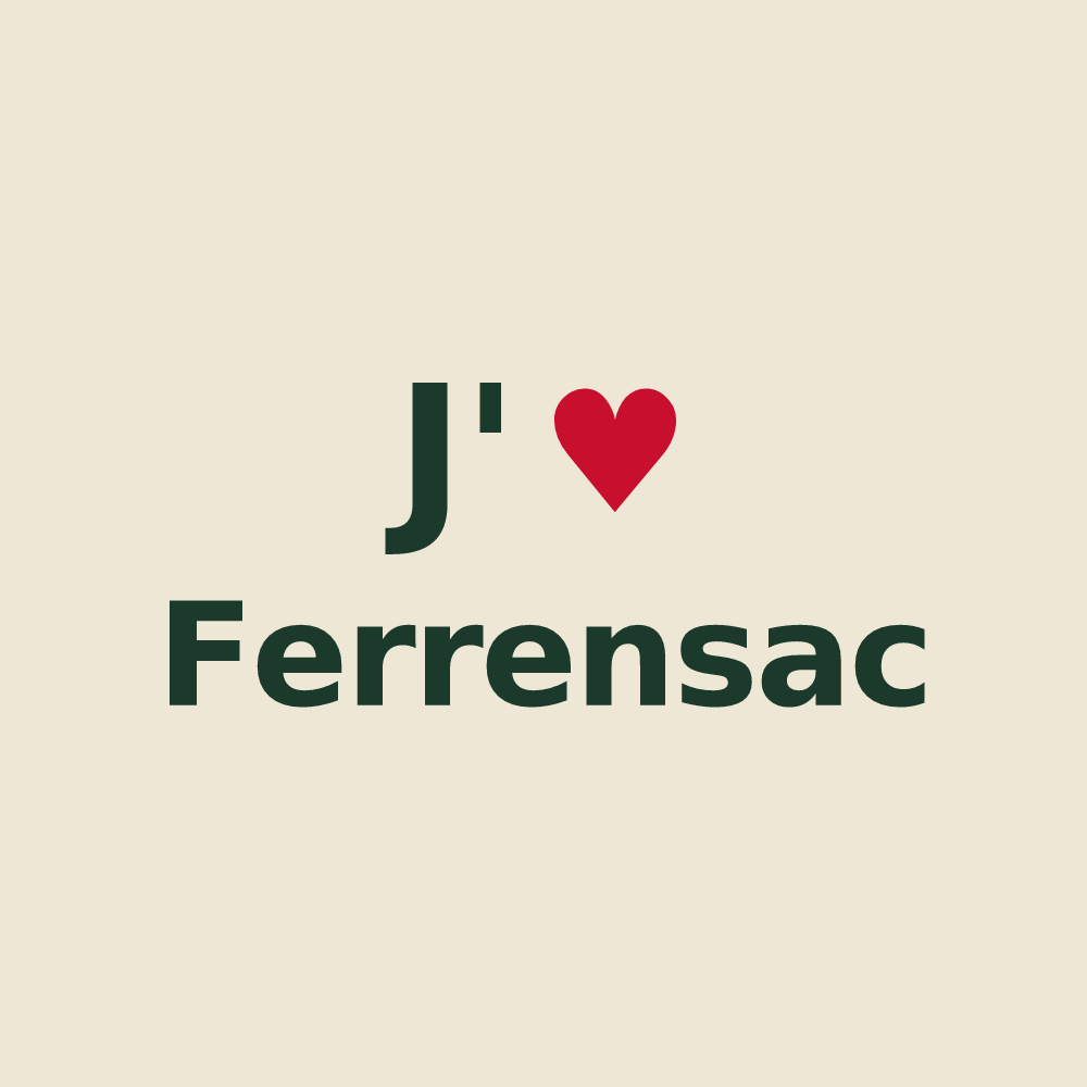 Tote bag personnalisé Ferrensac — design J'aime Ferrensac