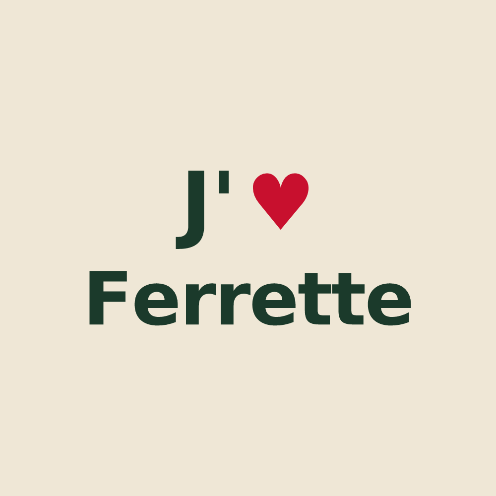 Tote bag personnalisé Ferrette — design J'aime Ferrette