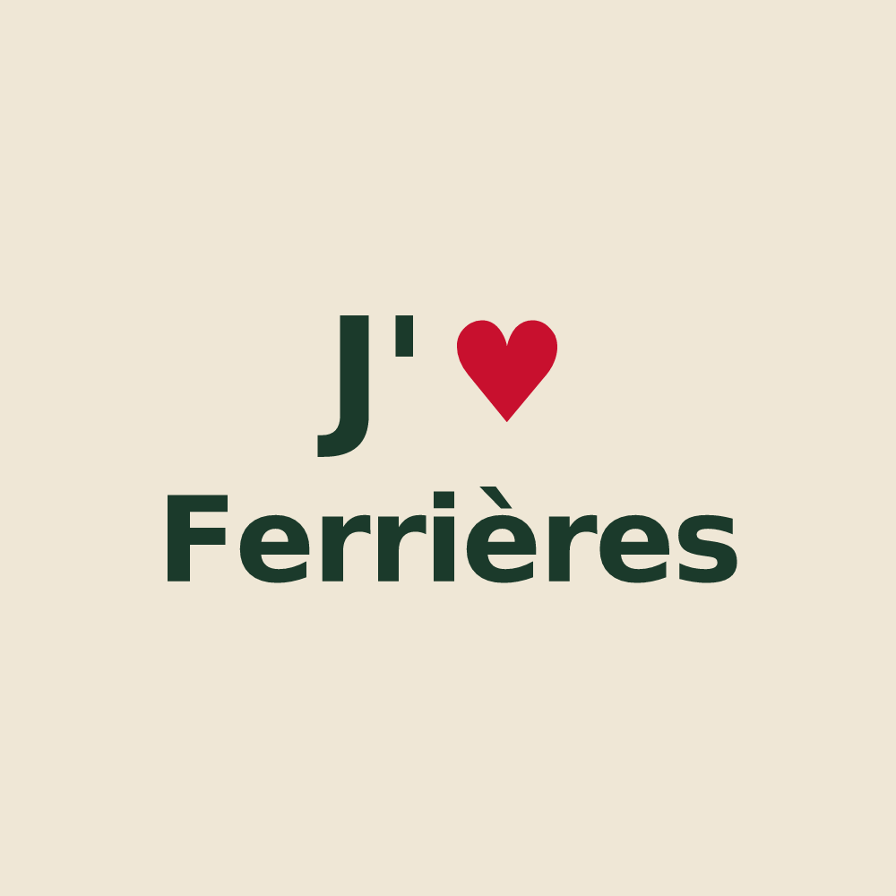 Tote bag personnalisé Ferrières — design J'aime Ferrières