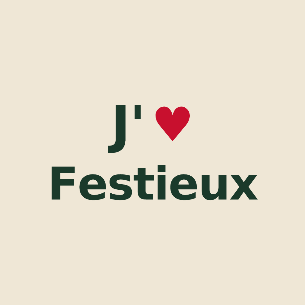 Tote bag personnalisé Festieux — design J'aime Festieux