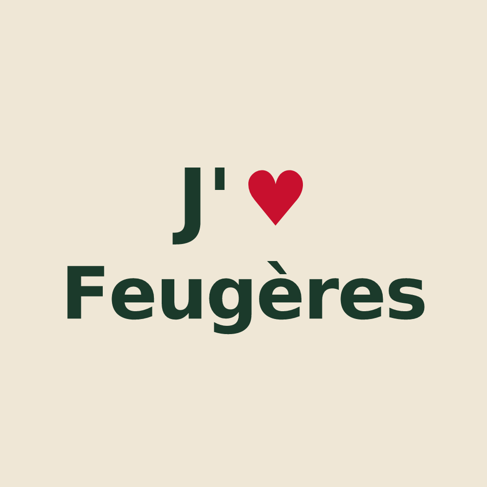 Tote bag personnalisé Feugères — design J'aime Feugères
