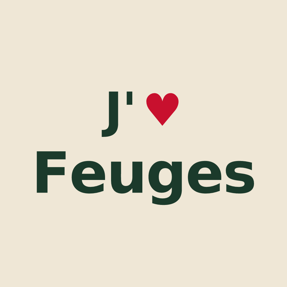 Tote bag personnalisé Feuges — design J'aime Feuges