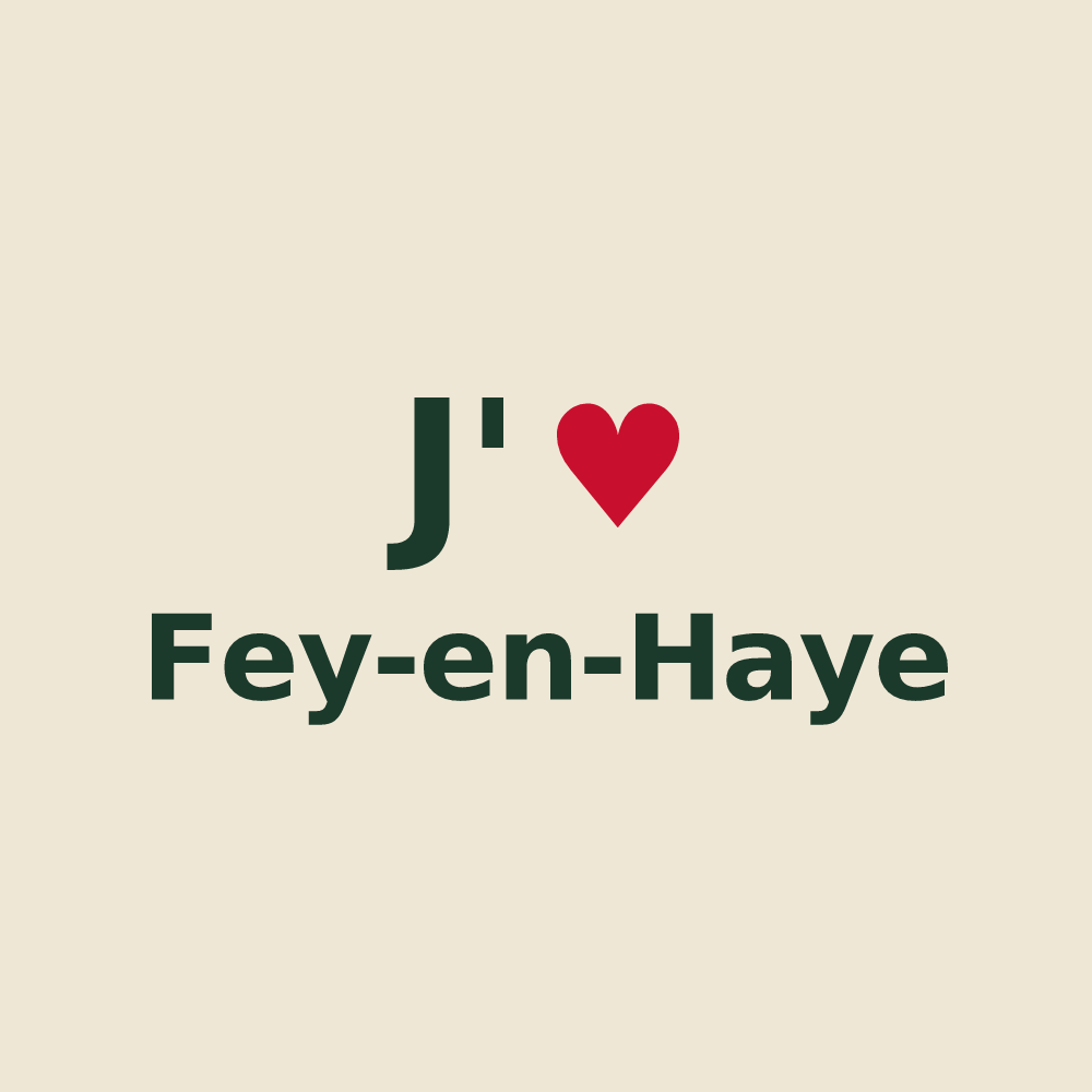 Tote bag personnalisé Fey-en-Haye — design « J'aime Fey-en-Haye » imprimé sur le tote bag