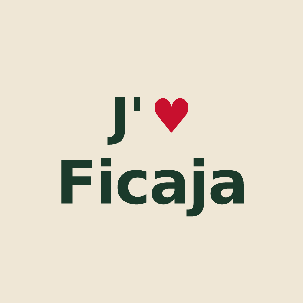 Tote bag personnalisé Ficaja — design J'aime Ficaja