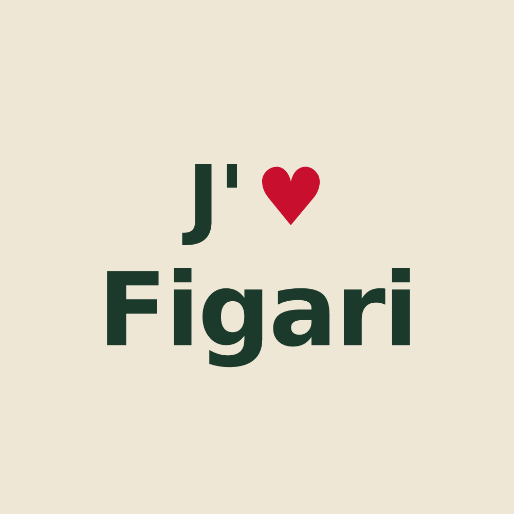 Tote bag personnalisé Figari — design « J'aime Figari » imprimé sur le tote bag