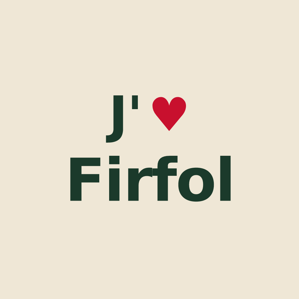 Tote bag personnalisé Firfol — design J'aime Firfol
