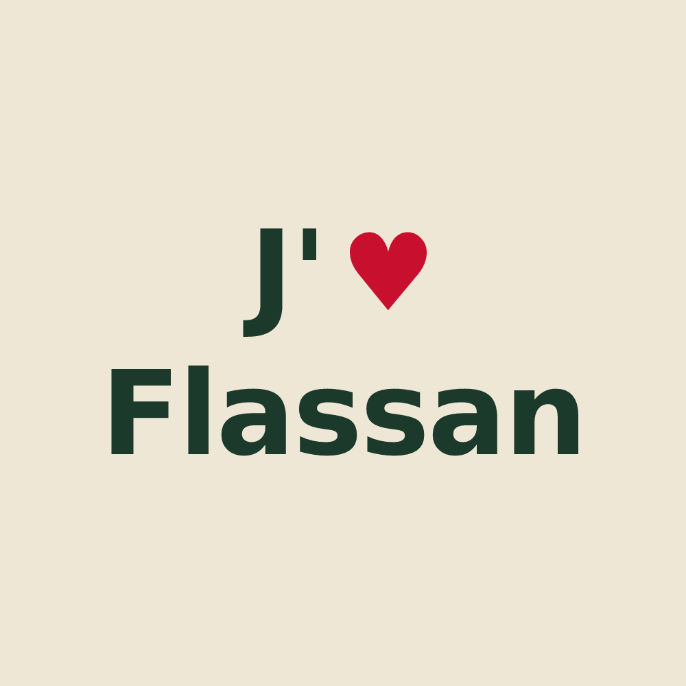 Tote bag personnalisé Flassan — design J'aime Flassan