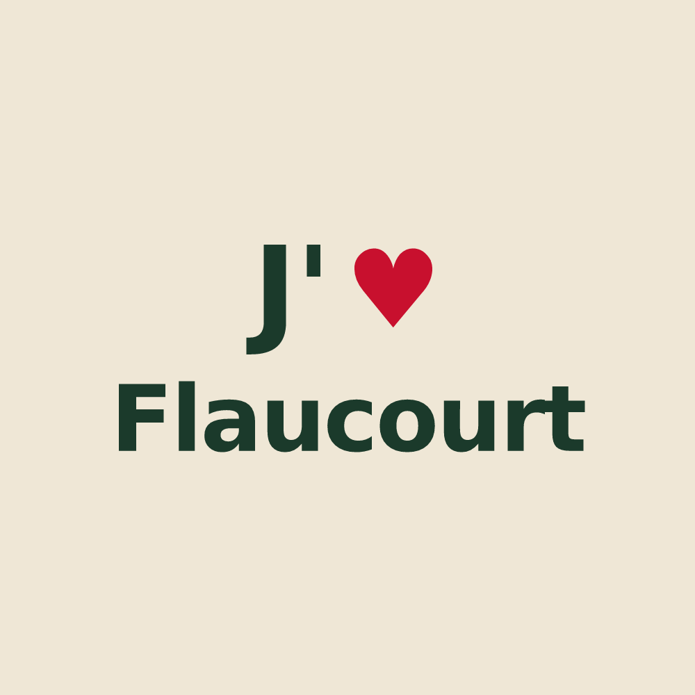 Tote bag personnalisé Flaucourt — design J'aime Flaucourt