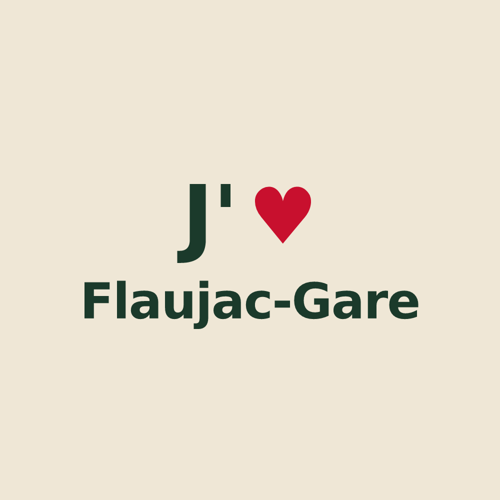 Tote bag personnalisé Flaujac-Gare — design J'aime Flaujac-Gare