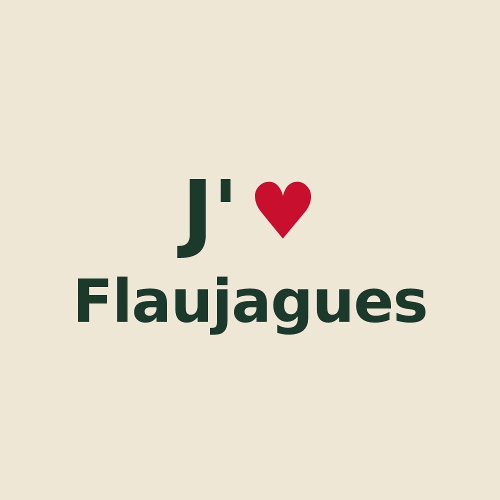 Tote bag personnalisé Flaujagues — design J'aime Flaujagues