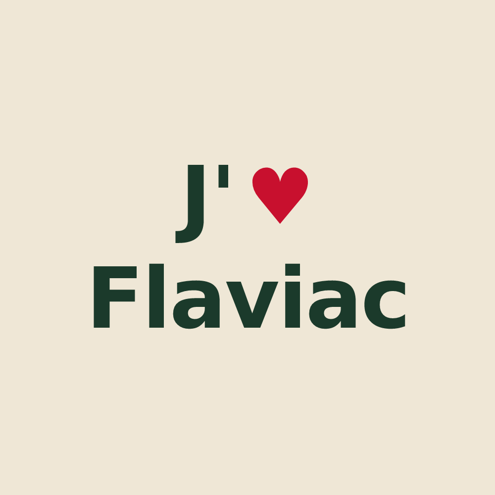 Tote bag personnalisé Flaviac — design J'aime Flaviac