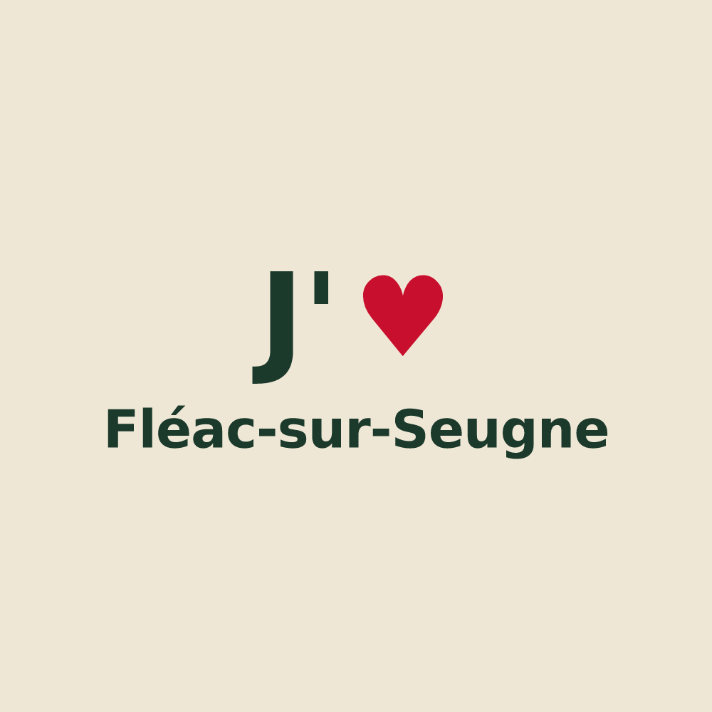 Tote bag personnalisé Fléac-sur-Seugne — design J'aime Fléac-sur-Seugne