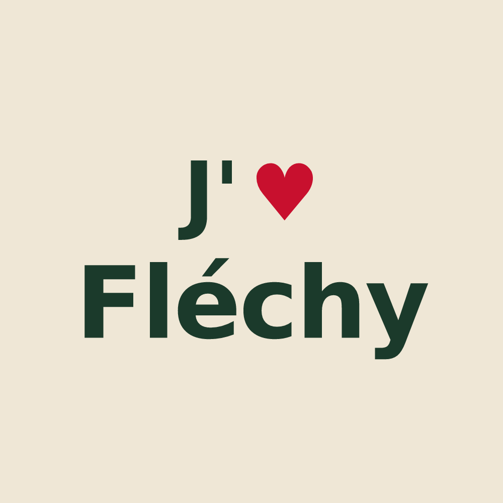 Tote bag personnalisé Fléchy — design J'aime Fléchy