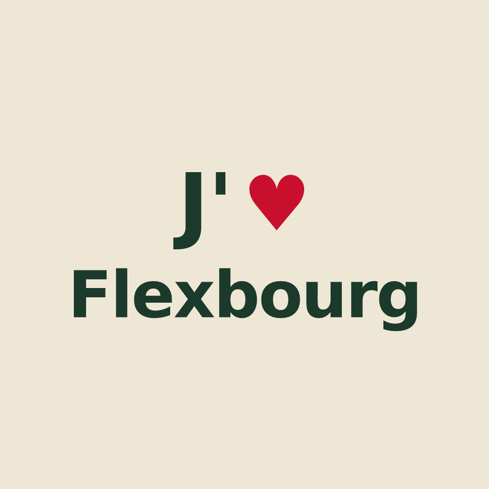 Tote bag personnalisé Flexbourg — design J'aime Flexbourg