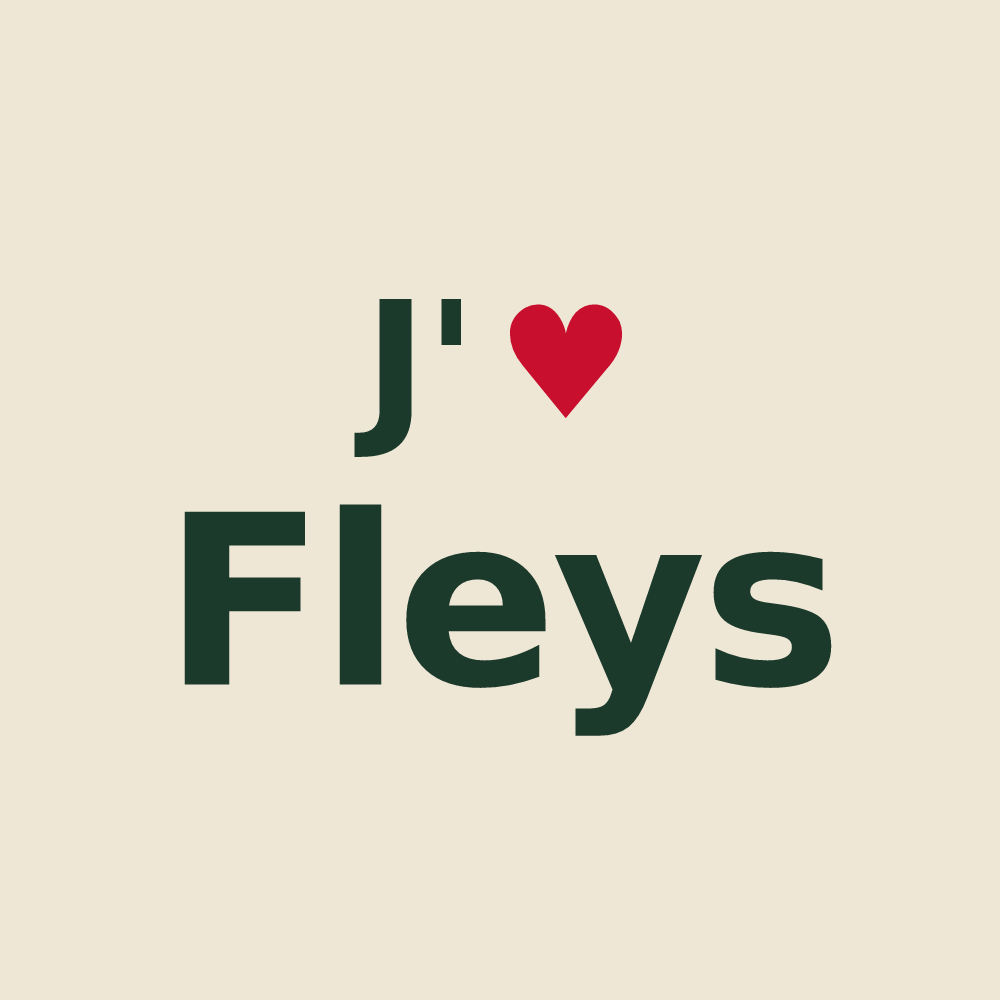 Tote bag personnalisé Fleys — design « J'aime Fleys » imprimé sur le tote bag